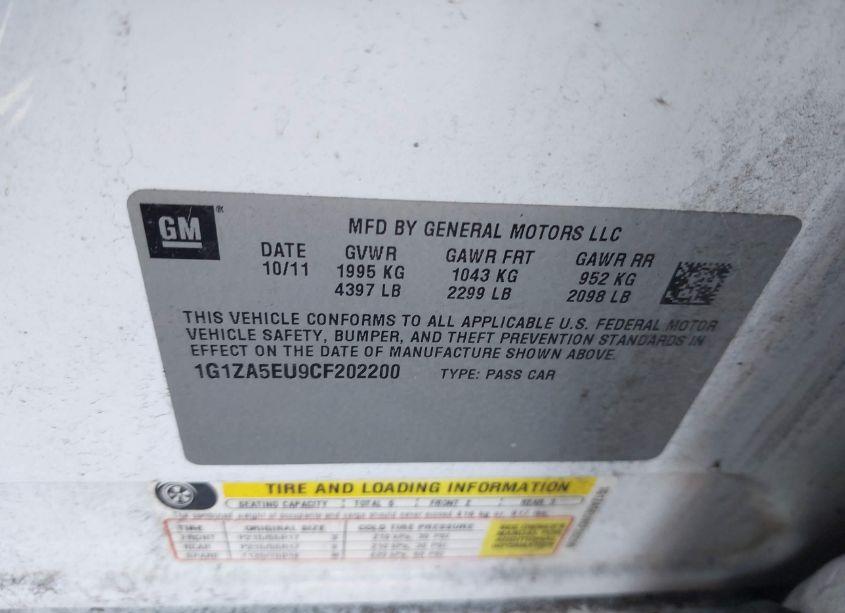 Photo 9 of 2012 Chevrolet Malibu LS (VIN 1G1ZA5EU9CF202200)