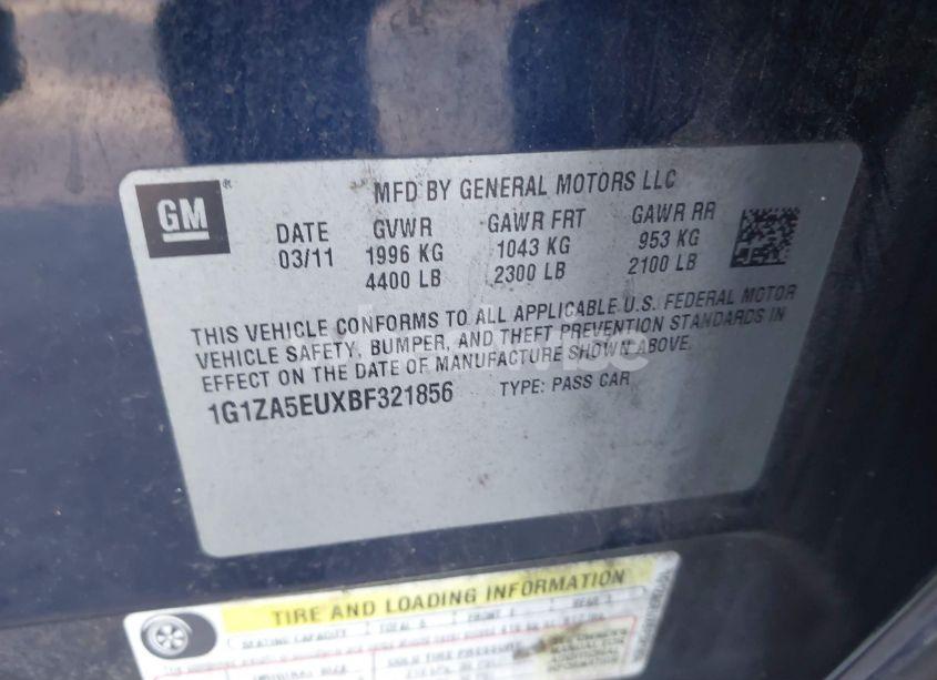 Photo 9 of 2011 Chevrolet Malibu LS (VIN 1G1ZA5EUXBF321856)