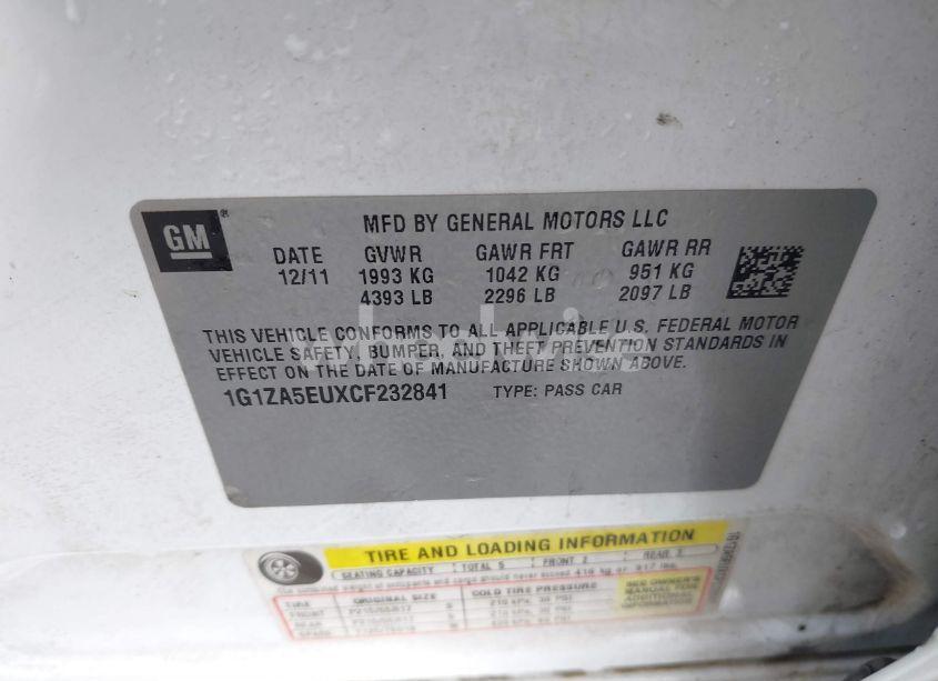 Photo 9 of 2012 Chevrolet Malibu LS (VIN 1G1ZA5EUXCF232841)