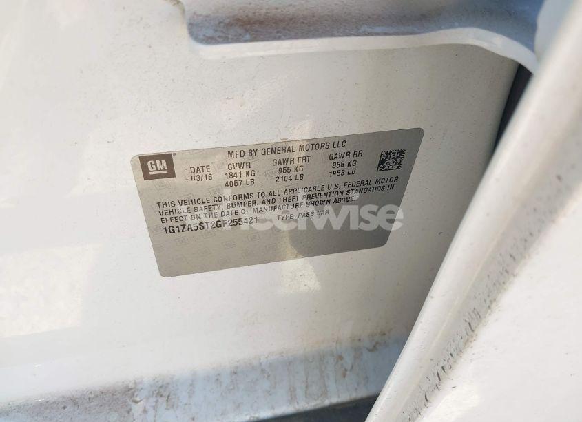 Photo 9 of 2016 Chevrolet Malibu L (VIN 1G1ZA5ST2GF255421)