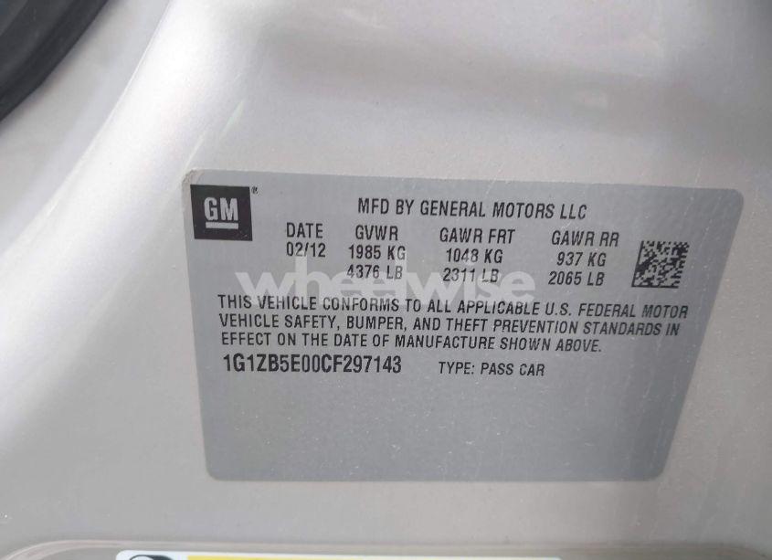 Photo 9 of 2012 Chevrolet Malibu LS (VIN 1G1ZB5E00CF297143)