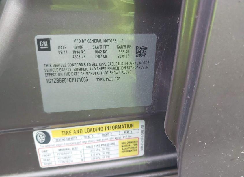 Photo 9 of 2012 Chevrolet Malibu LS (VIN 1G1ZB5E01CF171065)