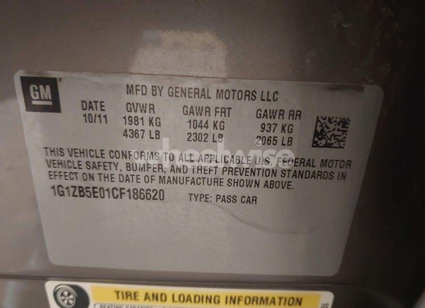 Photo 9 of 2012 Chevrolet Malibu LS (VIN 1G1ZB5E01CF186620)