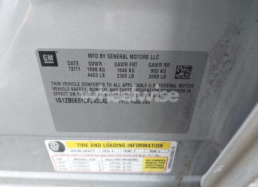 Photo 9 of 2012 Chevrolet Malibu LS (VIN 1G1ZB5E01CF243642)