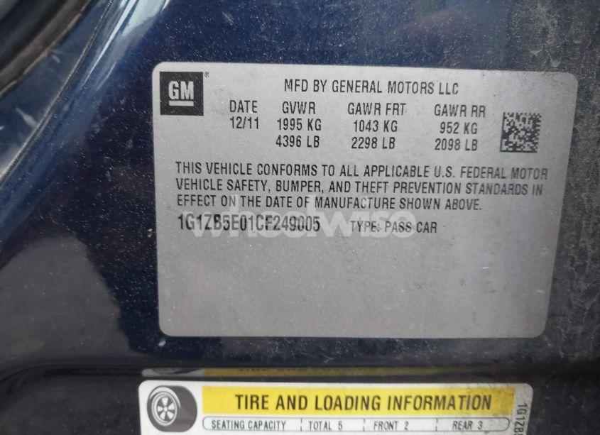 Photo 9 of 2012 Chevrolet Malibu LS (VIN 1G1ZB5E01CF249005)