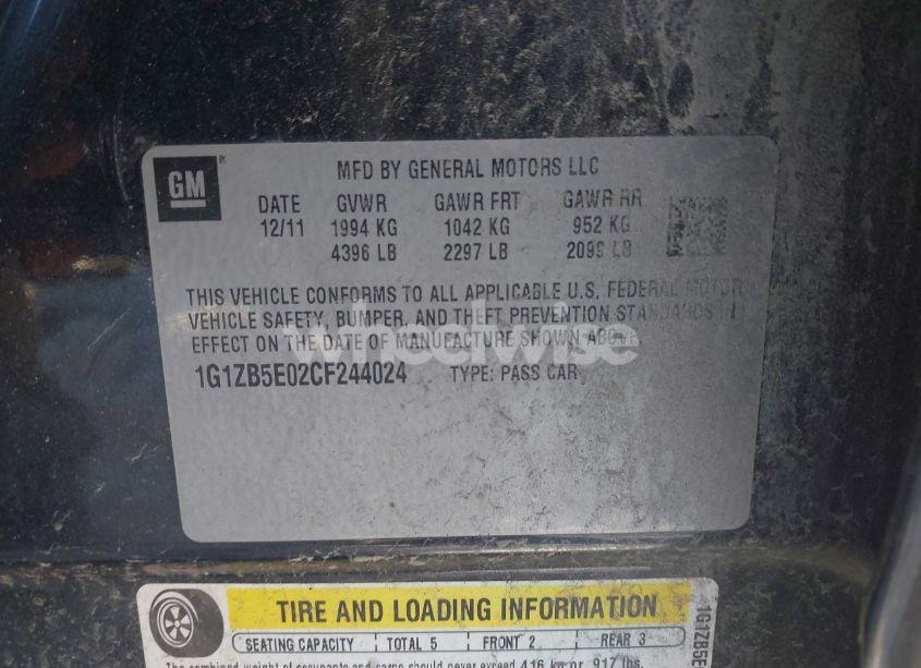 Photo 9 of 2012 Chevrolet Malibu (VIN 1G1ZB5E02CF244024)