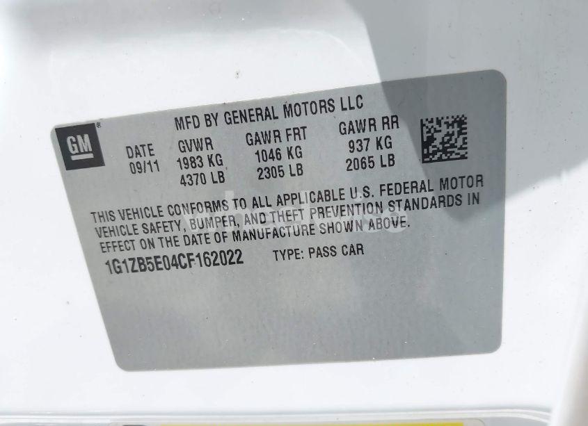 Photo 9 of 2012 Chevrolet Malibu LS (VIN 1G1ZB5E04CF162022)