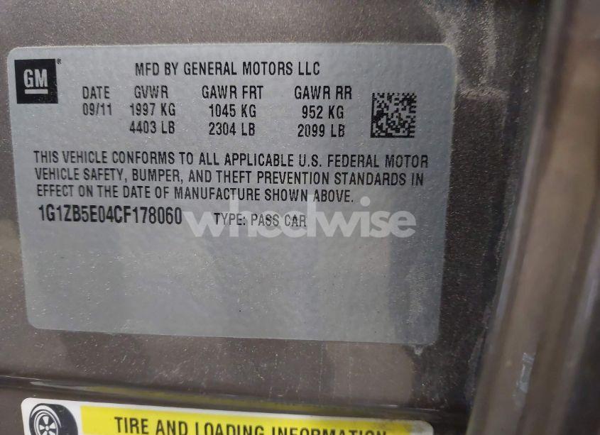 Photo 9 of 2012 Chevrolet Malibu LS (VIN 1G1ZB5E04CF178060)