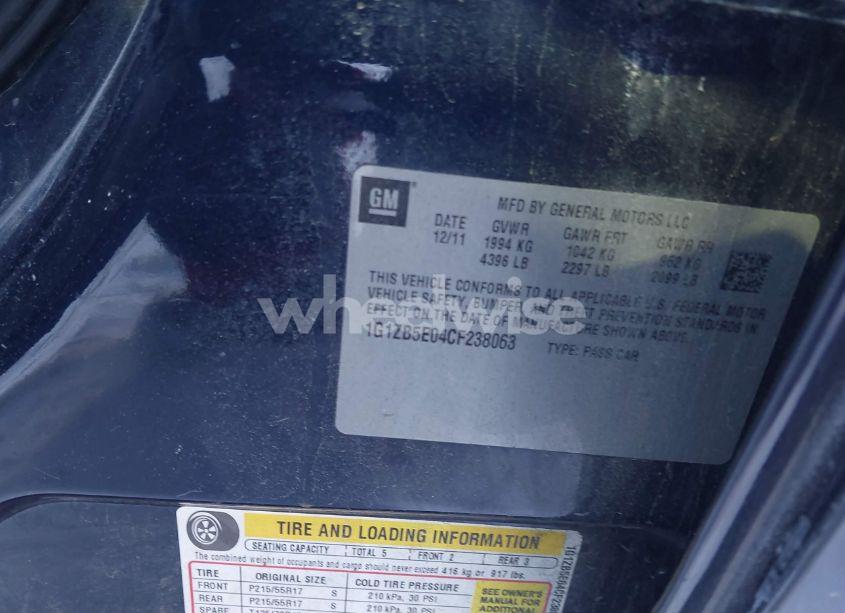 Photo 9 of 2012 Chevrolet Malibu LS (VIN 1G1ZB5E04CF238063)