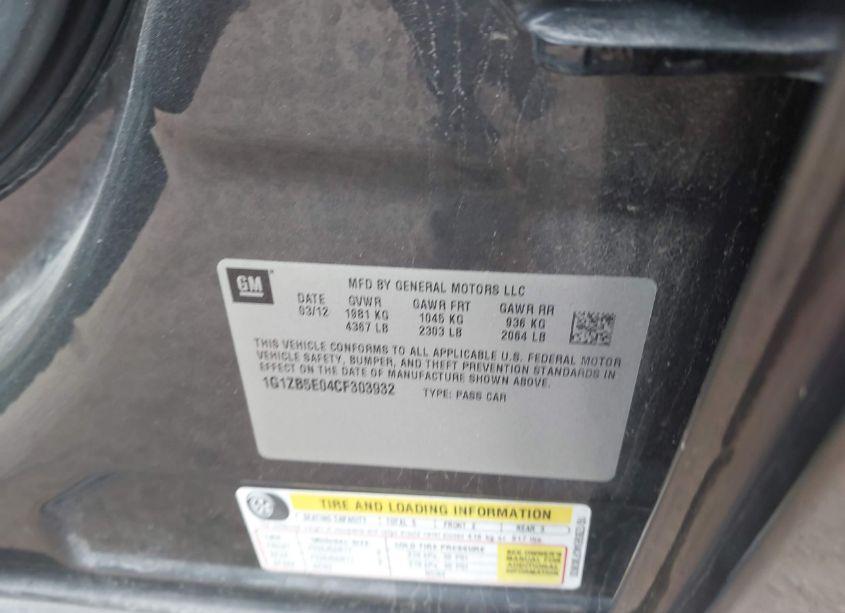 Photo 9 of 2012 Chevrolet Malibu LS (VIN 1G1ZB5E04CF303932)