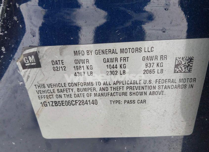 Photo 9 of 2012 Chevrolet Malibu LS (VIN 1G1ZB5E06CF284140)