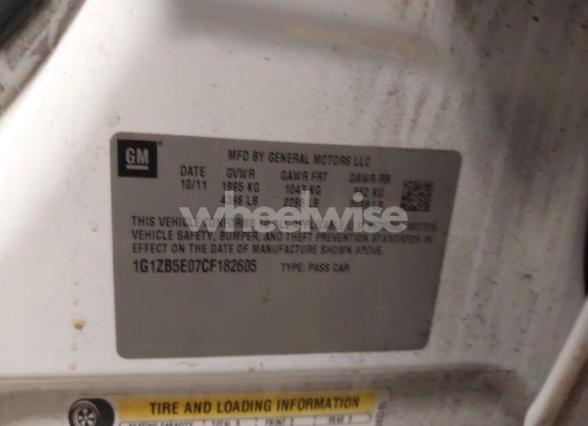 Photo 9 of 2012 Chevrolet Malibu LS (VIN 1G1ZB5E07CF182605)