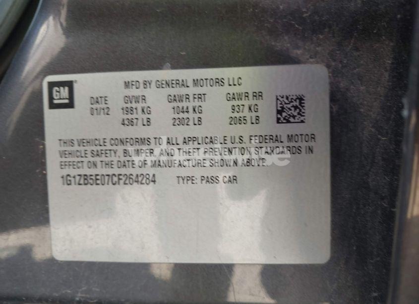 Photo 9 of 2012 Chevrolet Malibu LS (VIN 1G1ZB5E07CF264284)