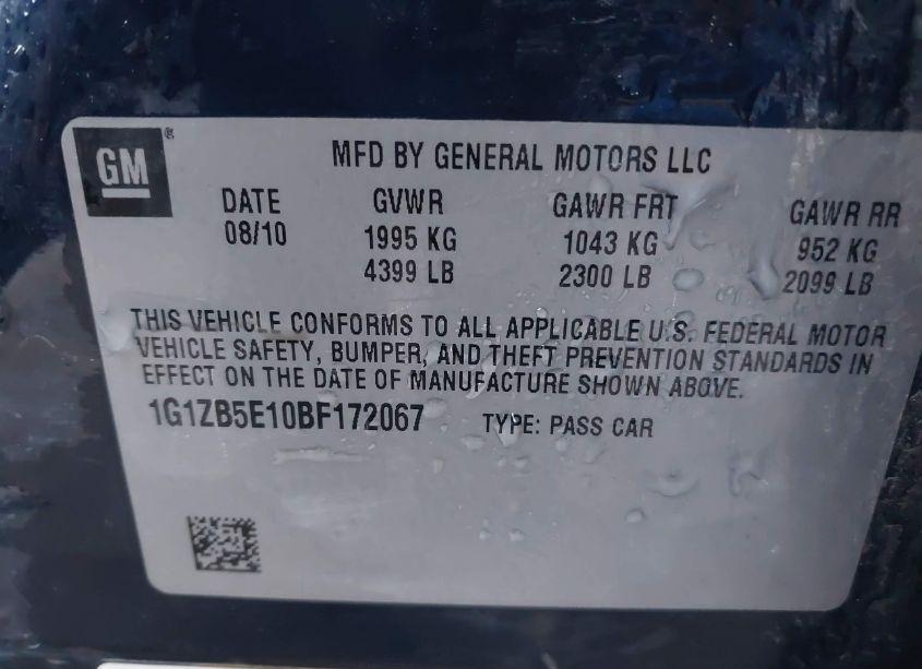 Photo 9 of 2011 Chevrolet Malibu LS (VIN 1G1ZB5E10BF172067)