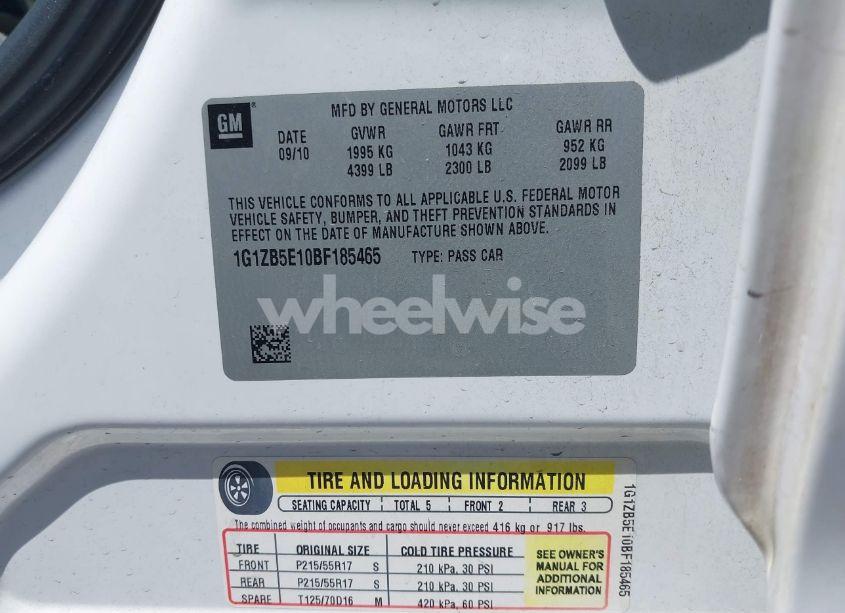 Photo 9 of 2011 Chevrolet Malibu LS (VIN 1G1ZB5E10BF185465)