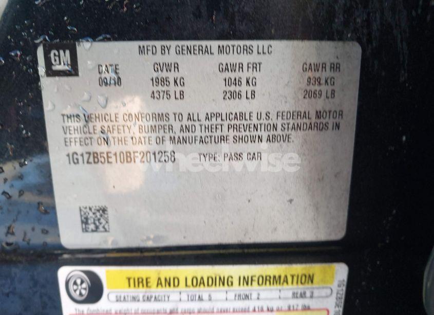 Photo 9 of 2011 Chevrolet Malibu LS (VIN 1G1ZB5E10BF201258)