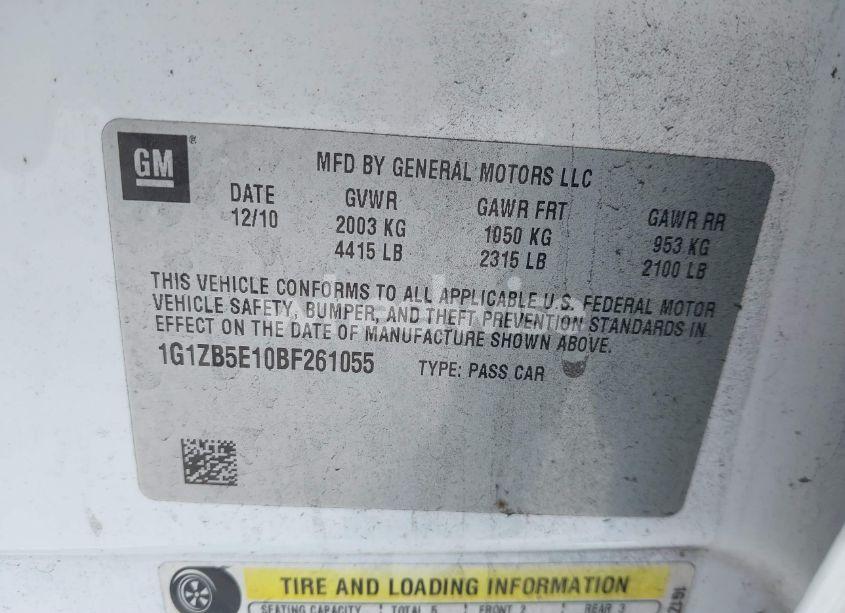 Photo 9 of 2011 Chevrolet Malibu LS (VIN 1G1ZB5E10BF261055)