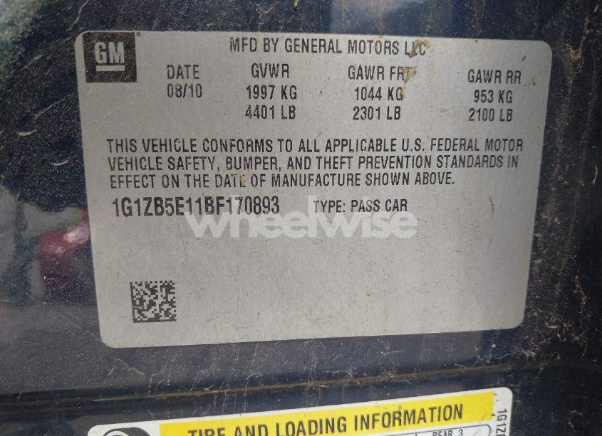 Photo 9 of 2011 Chevrolet Malibu LS (VIN 1G1ZB5E11BF170893)