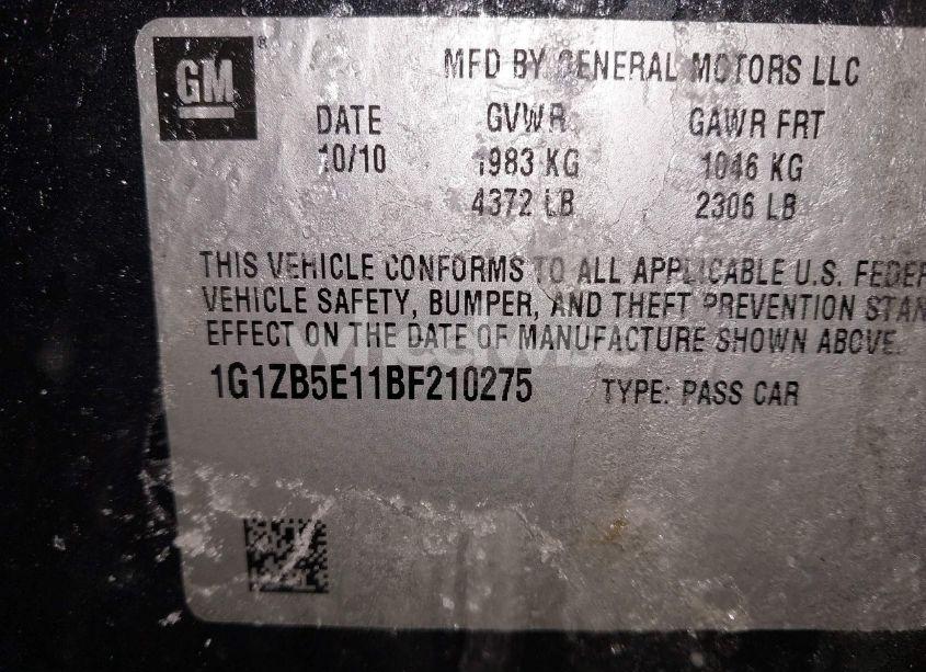 Photo 9 of 2011 Chevrolet Malibu LS (VIN 1G1ZB5E11BF210275)
