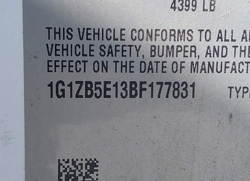 Photo 9 of 2011 Chevrolet Malibu LS (VIN 1G1ZB5E13BF177831)