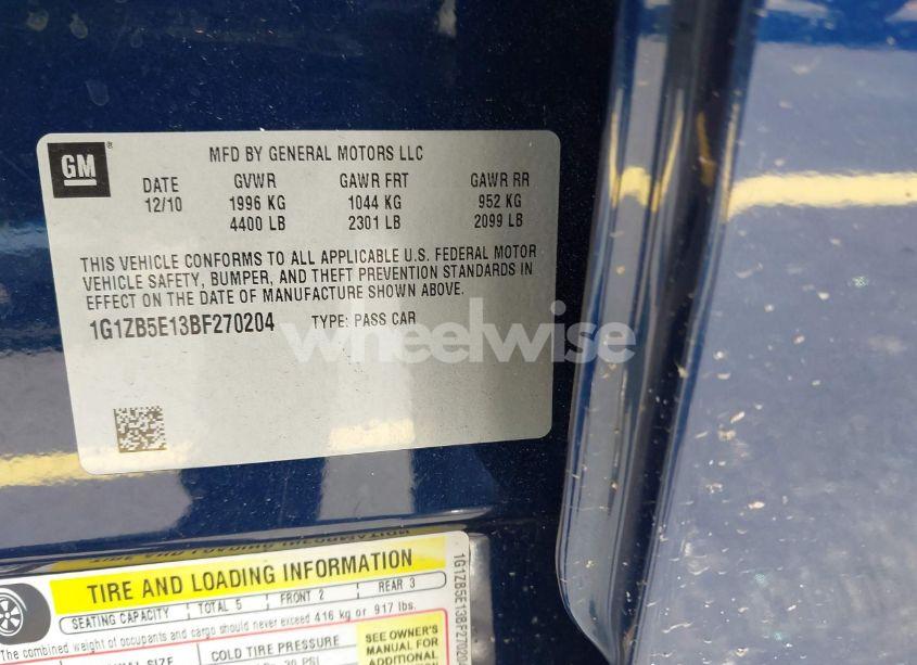 Photo 9 of 2011 Chevrolet Malibu LS (VIN 1G1ZB5E13BF270204)