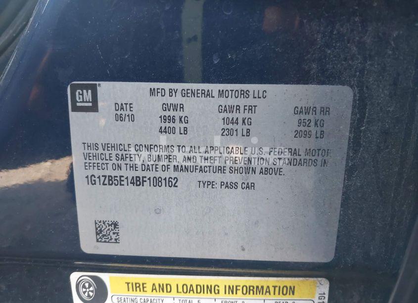 Photo 9 of 2011 Chevrolet Malibu LS (VIN 1G1ZB5E14BF108162)