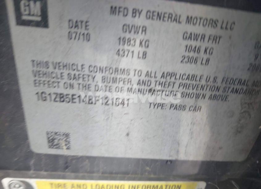 Photo 9 of 2011 Chevrolet Malibu LS (VIN 1G1ZB5E14BF121641)