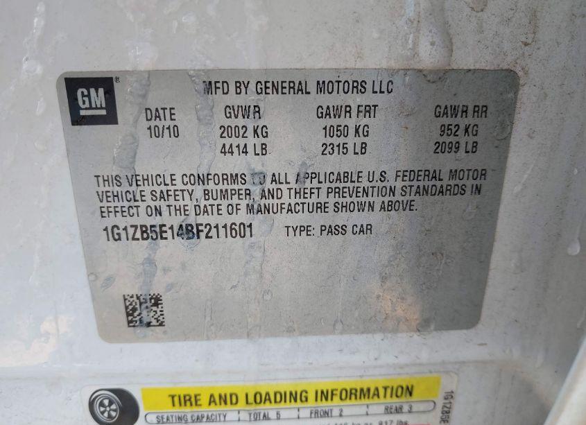 Photo 9 of 2011 Chevrolet Malibu LS (VIN 1G1ZB5E14BF211601)