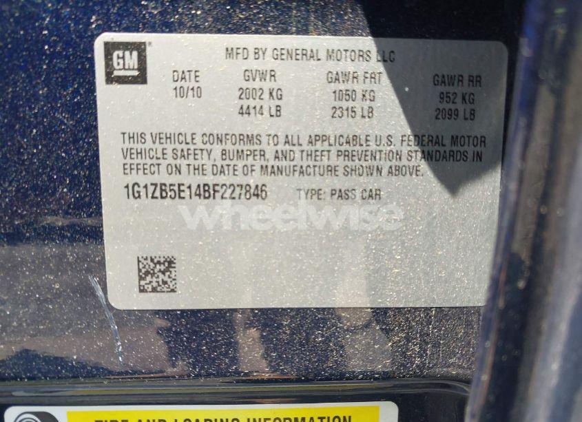 Photo 9 of 2011 Chevrolet Malibu LS (VIN 1G1ZB5E14BF227846)