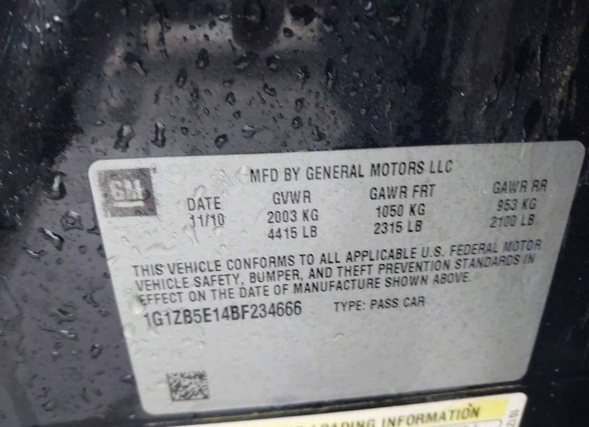 Photo 9 of 2011 Chevrolet Malibu LS (VIN 1G1ZB5E14BF234666)