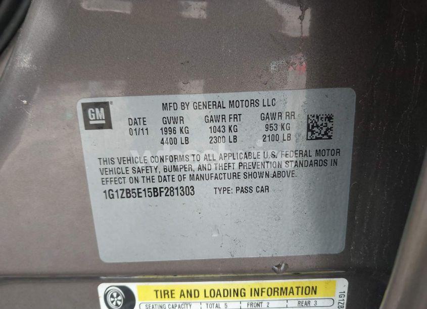 Photo 9 of 2011 Chevrolet Malibu LS (VIN 1G1ZB5E15BF281303)