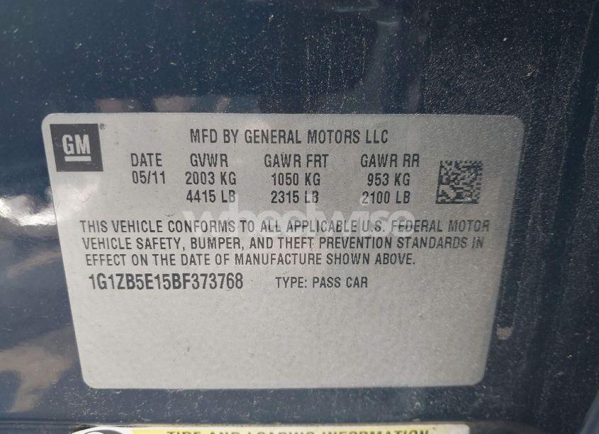 Photo 9 of 2011 Chevrolet Malibu LS (VIN 1G1ZB5E15BF373768)