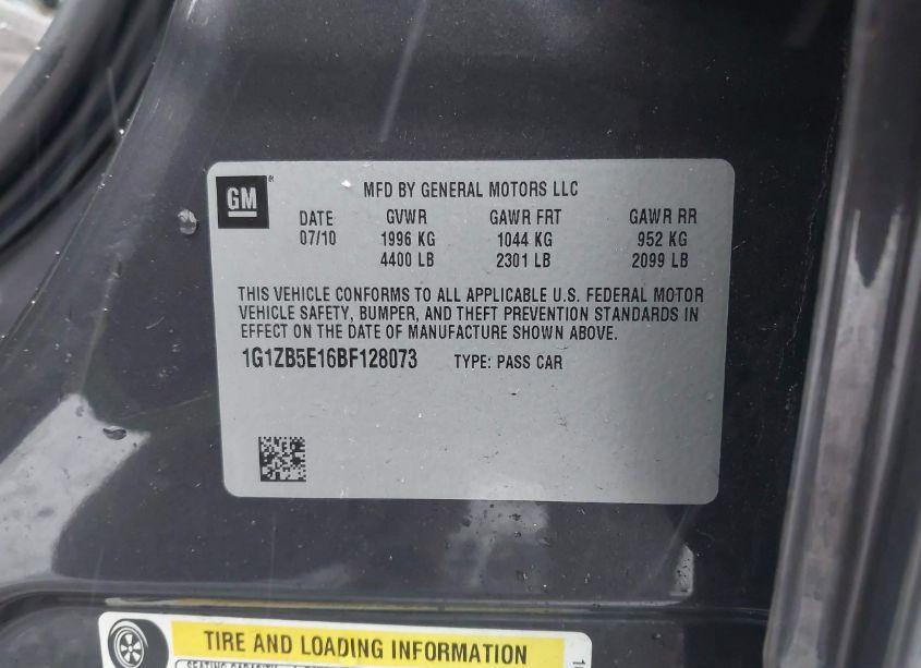 Photo 9 of 2011 Chevrolet Malibu LS (VIN 1G1ZB5E16BF128073)