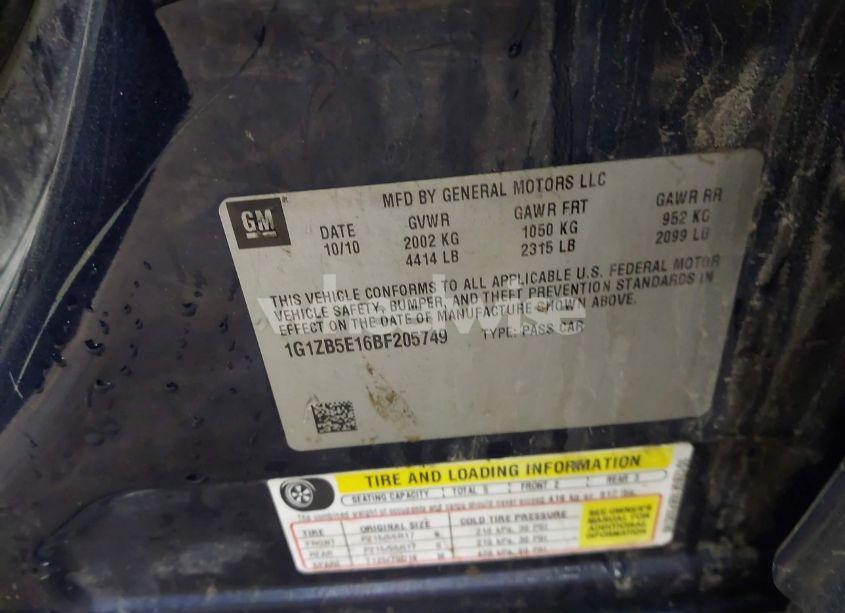 Photo 9 of 2011 Chevrolet Malibu LS (VIN 1G1ZB5E16BF205749)