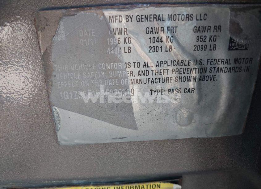 Photo 9 of 2011 Chevrolet Malibu LS (VIN 1G1ZB5E16BF279379)