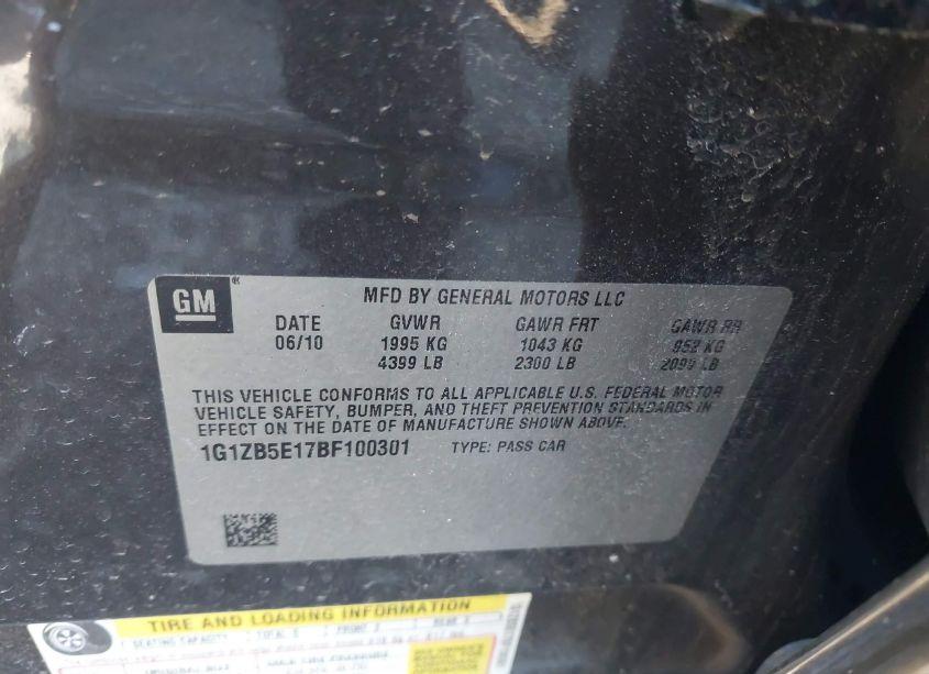 Photo 9 of 2011 Chevrolet Malibu LS (VIN 1G1ZB5E17BF100301)