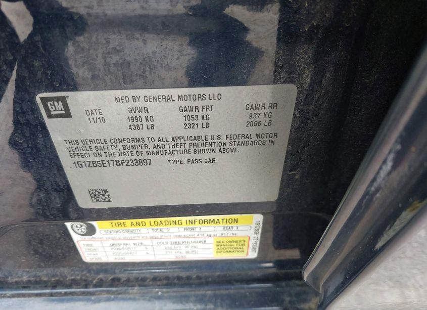 Photo 9 of 2011 Chevrolet Malibu LS (VIN 1G1ZB5E17BF233897)