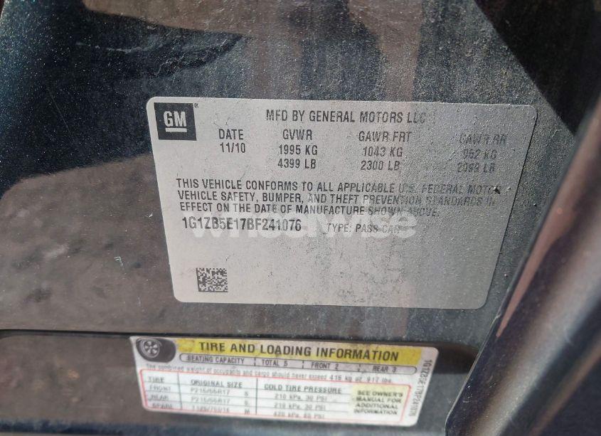 Photo 9 of 2011 Chevrolet Malibu LS (VIN 1G1ZB5E17BF241076)