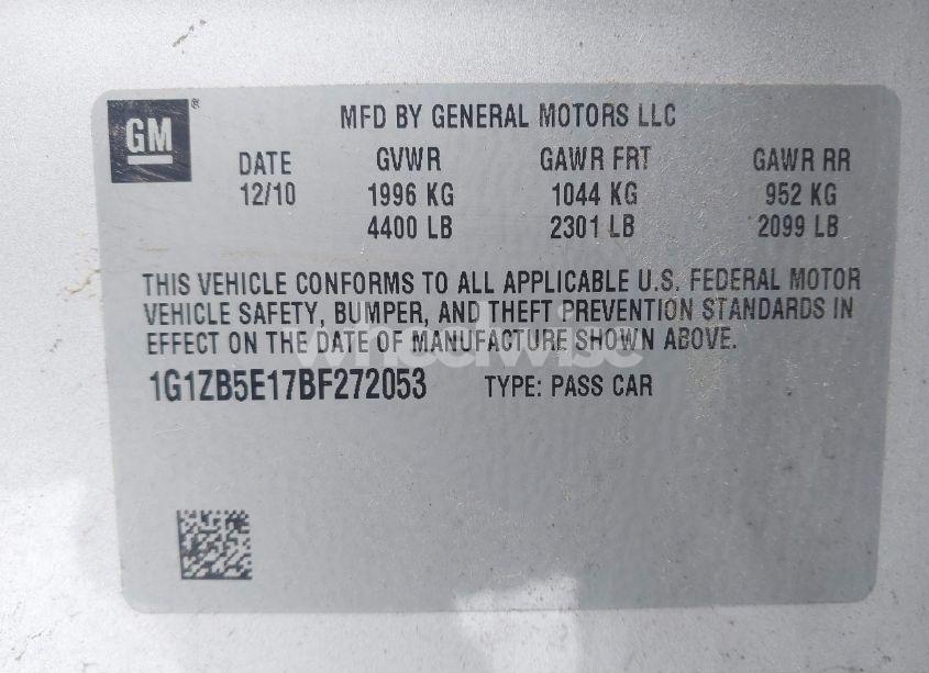 Photo 9 of 2011 Chevrolet Malibu LS (VIN 1G1ZB5E17BF272053)