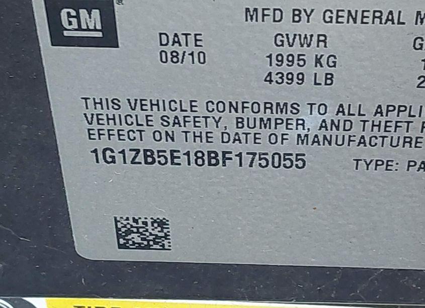 Photo 9 of 2011 Chevrolet Malibu LS (VIN 1G1ZB5E18BF175055)