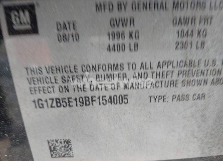 Photo 9 of 2011 Chevrolet Malibu LS (VIN 1G1ZB5E19BF154005)