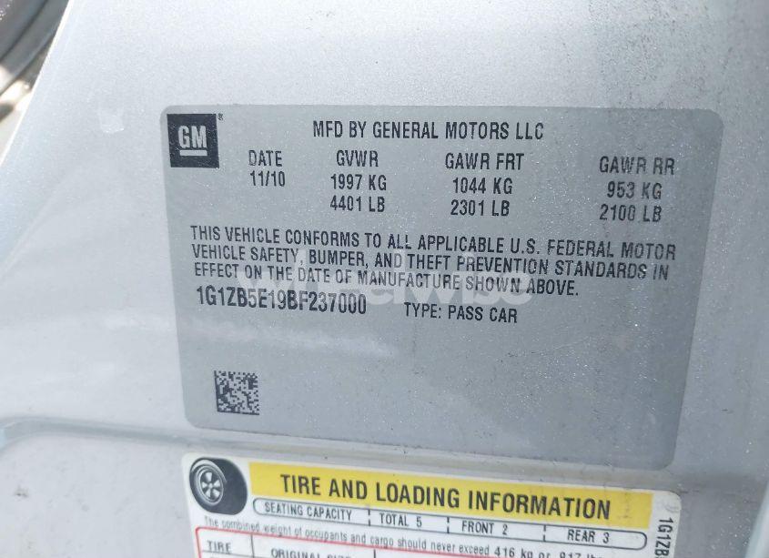 Photo 9 of 2011 Chevrolet Malibu LS (VIN 1G1ZB5E19BF237000)