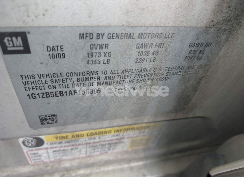 Photo 9 of 2010 Chevrolet Malibu LS (VIN 1G1ZB5EB1AF156306)