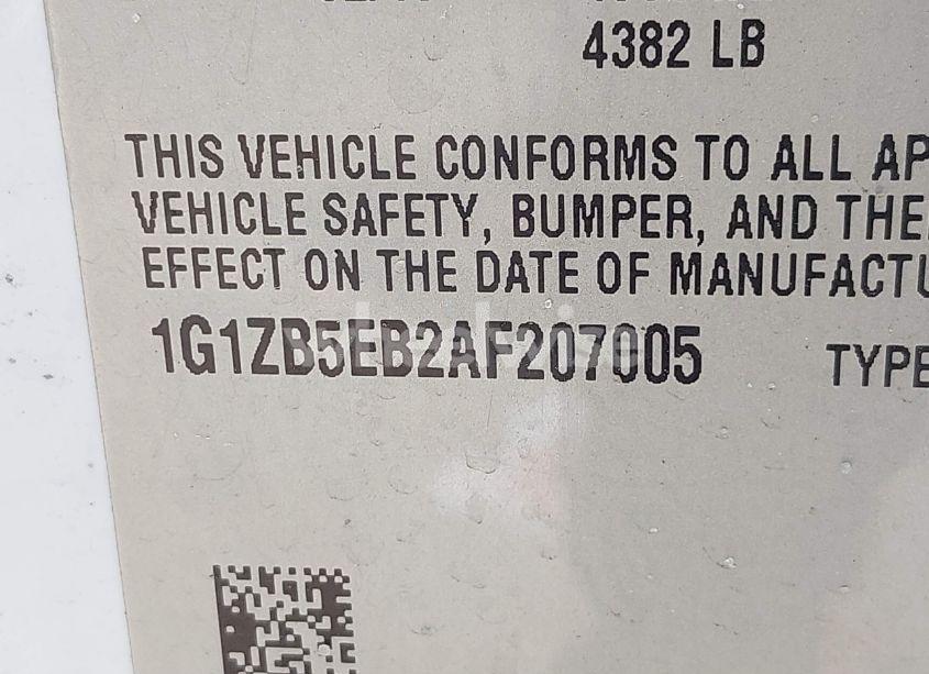 Photo 9 of 2010 Chevrolet Malibu LS (VIN 1G1ZB5EB2AF207005)