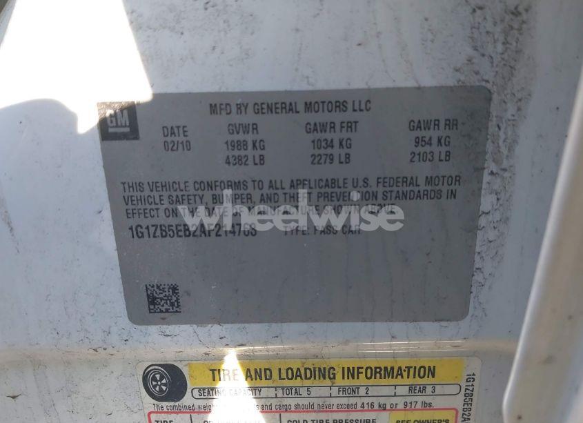 Photo 9 of 2010 Chevrolet Malibu LS (VIN 1G1ZB5EB2AF214763)