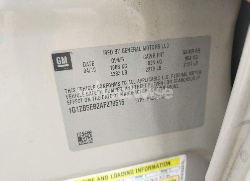 Photo 9 of 2010 Chevrolet Malibu LS (VIN 1G1ZB5EB2AF279516)