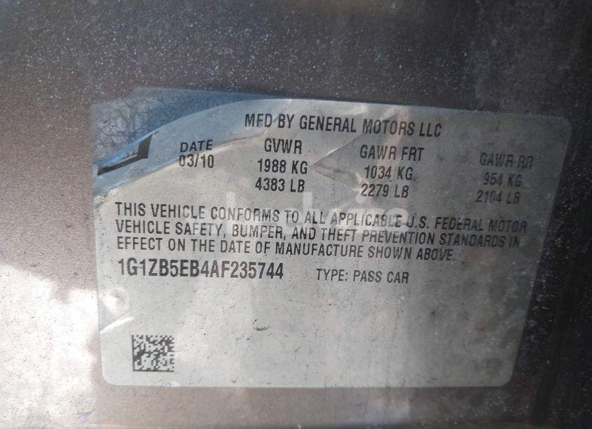 Photo 9 of 2010 Chevrolet Malibu LS (VIN 1G1ZB5EB4AF235744)