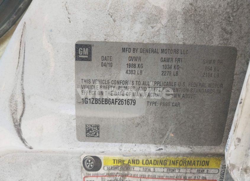 Photo 9 of 2010 Chevrolet Malibu LS (VIN 1G1ZB5EB6AF261679)