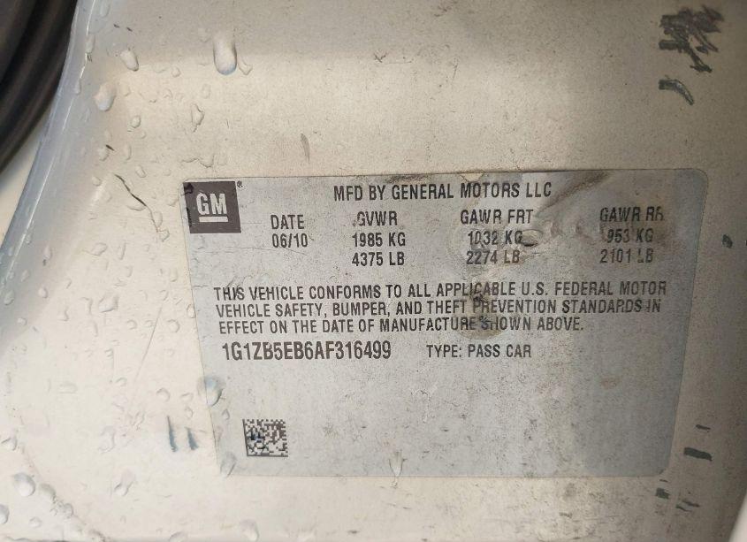 Photo 9 of 2010 Chevrolet Malibu LS (VIN 1G1ZB5EB6AF316499)