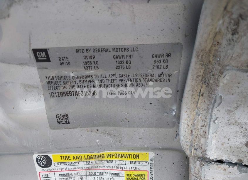 Photo 9 of 2010 Chevrolet Malibu LS (VIN 1G1ZB5EB7AF316298)